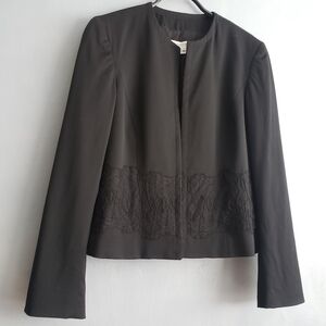 CAROLINA HERRERA, NEW YORK, BLACK WOOL BLAZER SIZE 8,10
